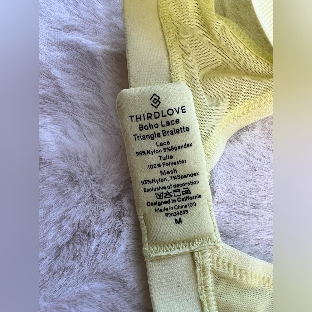 Thirdlove Wireless Boho Lace Triangle Bralette In… - image 7